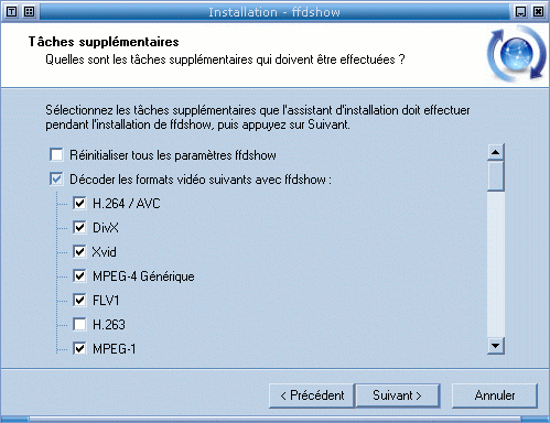 Installation de FFDShow - Codecs Vidos